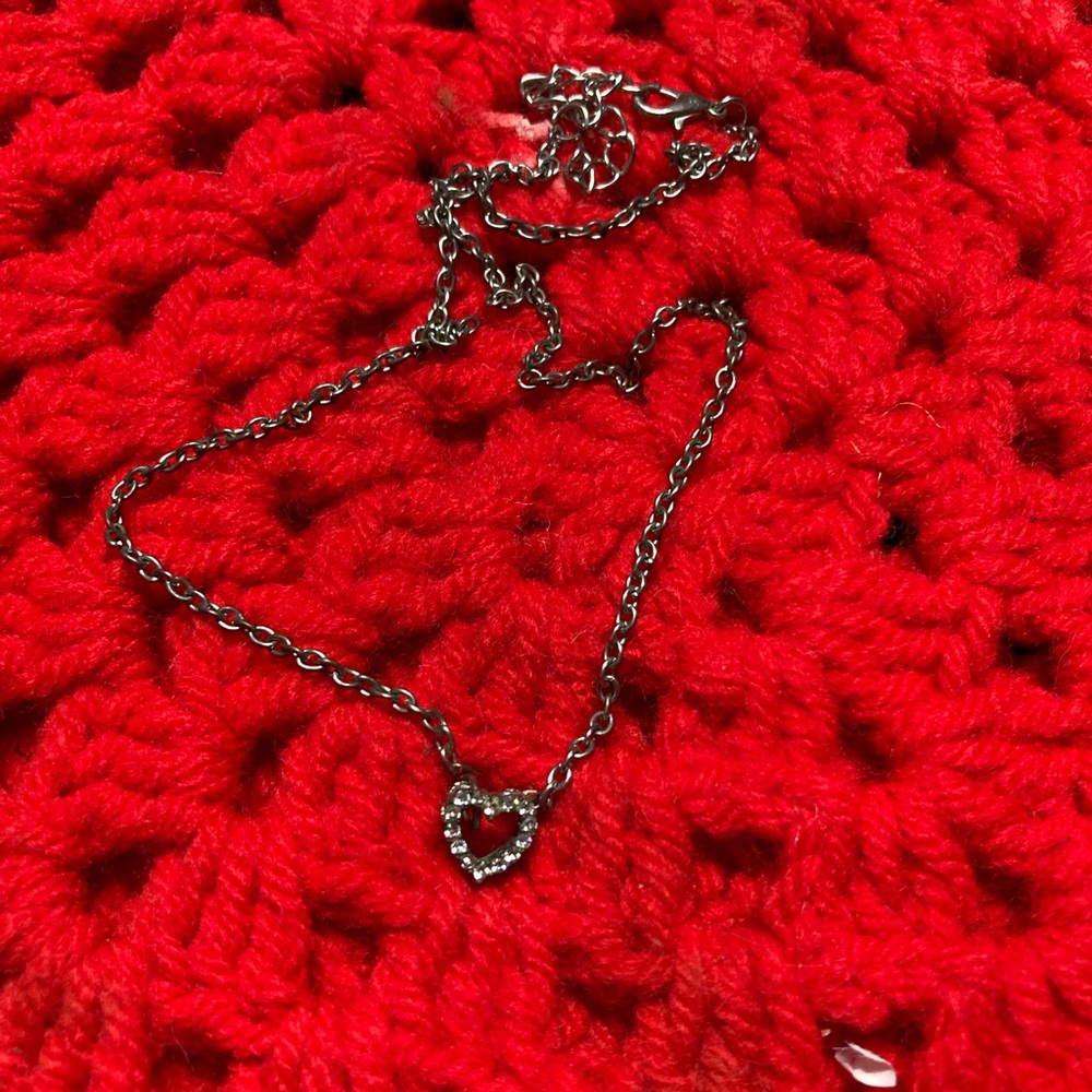 heart necklace with crystals